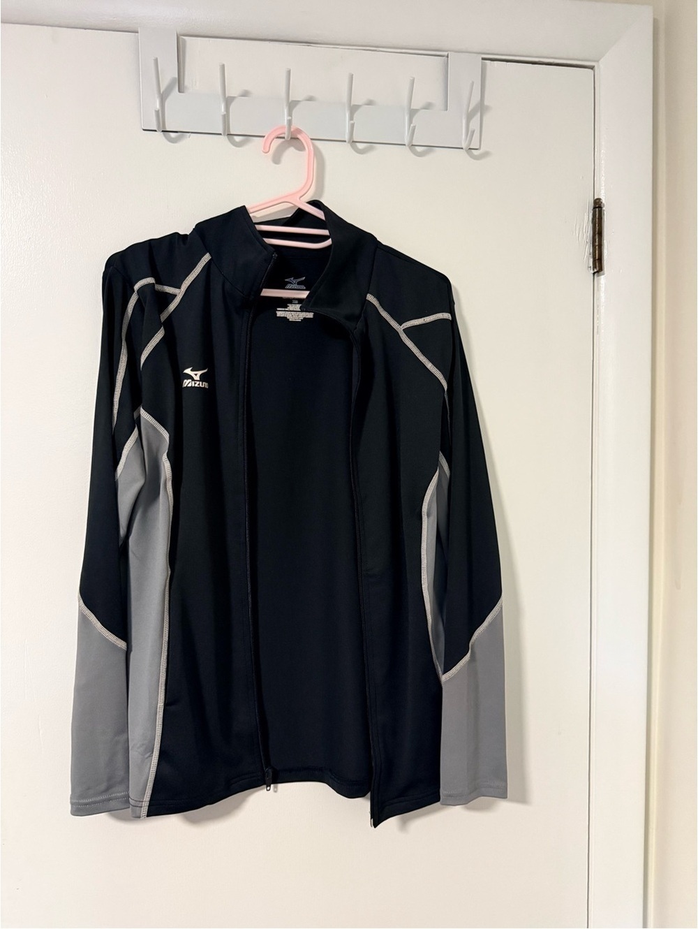 Mizuno Black and Gray Performance Zip-Up Jacket
